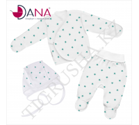 Комплект одежды DANA (Распашонка, ползунки, чепчик) 56 см бел\мятн
